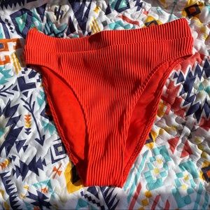 ribbed high waist bikini bottom